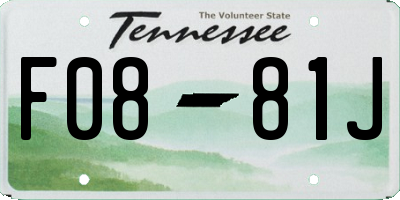 TN license plate F0881J