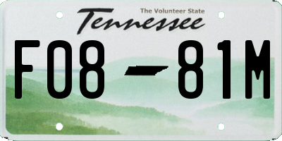 TN license plate F0881M