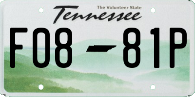 TN license plate F0881P