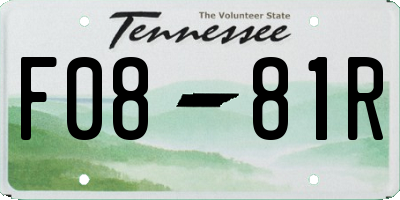 TN license plate F0881R
