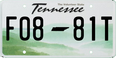 TN license plate F0881T