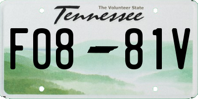 TN license plate F0881V