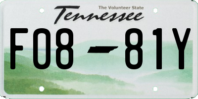 TN license plate F0881Y