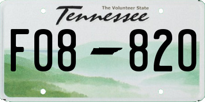 TN license plate F0882O