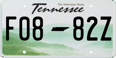 TN license plate F0882Z