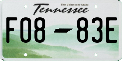 TN license plate F0883E