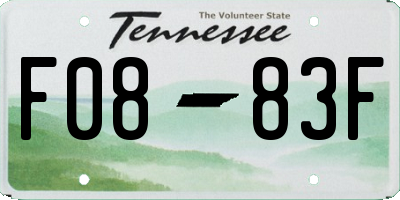 TN license plate F0883F