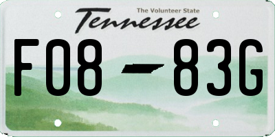 TN license plate F0883G