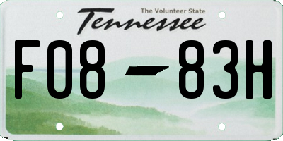 TN license plate F0883H