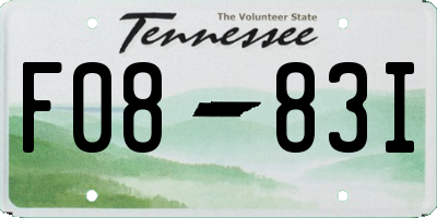 TN license plate F0883I