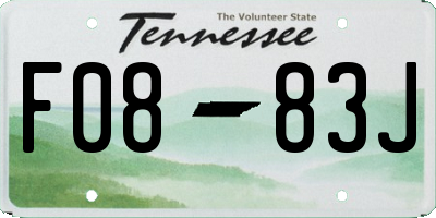 TN license plate F0883J