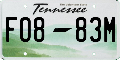 TN license plate F0883M