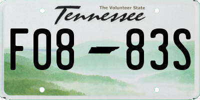 TN license plate F0883S