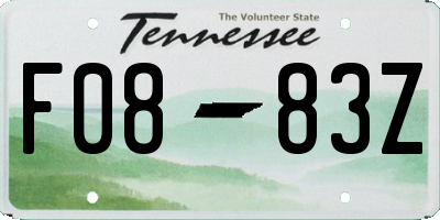 TN license plate F0883Z