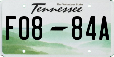 TN license plate F0884A