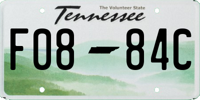 TN license plate F0884C