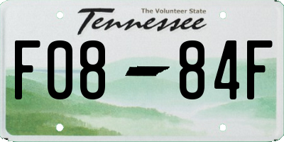 TN license plate F0884F