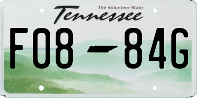 TN license plate F0884G