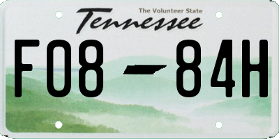 TN license plate F0884H