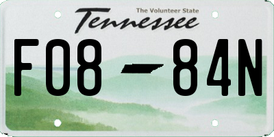 TN license plate F0884N