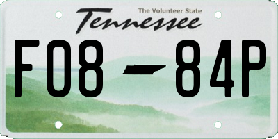 TN license plate F0884P