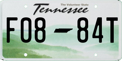 TN license plate F0884T