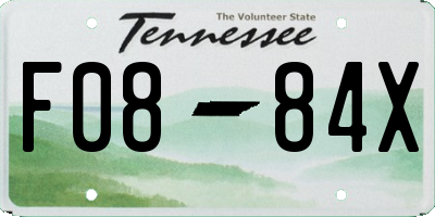 TN license plate F0884X