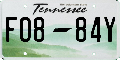 TN license plate F0884Y