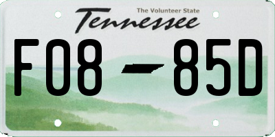 TN license plate F0885D