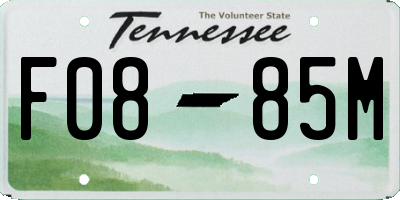 TN license plate F0885M
