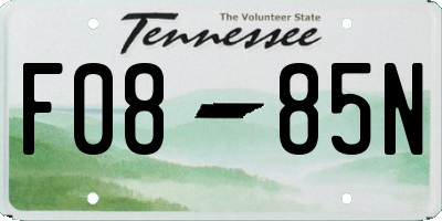 TN license plate F0885N