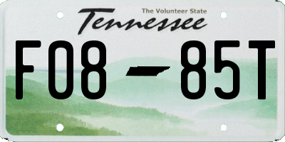 TN license plate F0885T