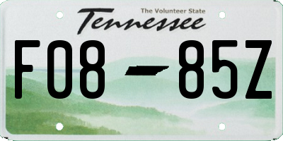 TN license plate F0885Z