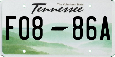 TN license plate F0886A