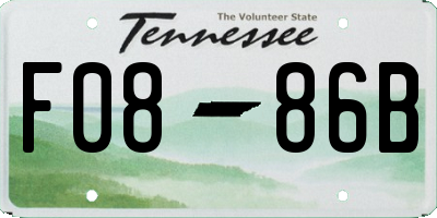 TN license plate F0886B