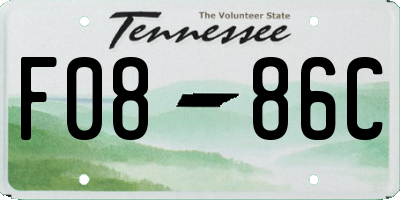 TN license plate F0886C