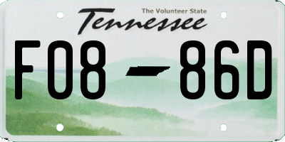 TN license plate F0886D