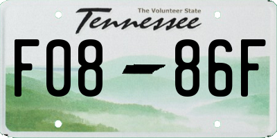 TN license plate F0886F