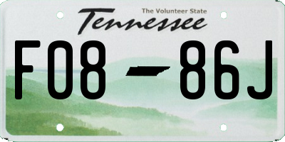 TN license plate F0886J