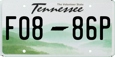 TN license plate F0886P
