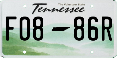 TN license plate F0886R