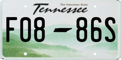 TN license plate F0886S