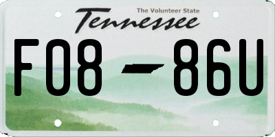 TN license plate F0886U