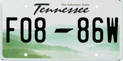 TN license plate F0886W