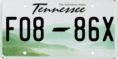TN license plate F0886X