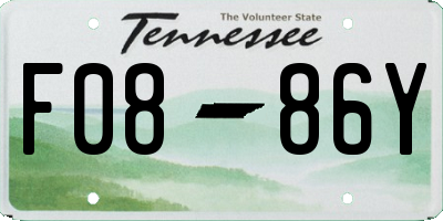 TN license plate F0886Y