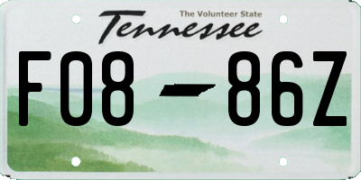 TN license plate F0886Z