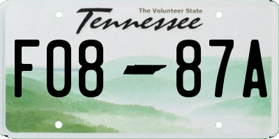 TN license plate F0887A