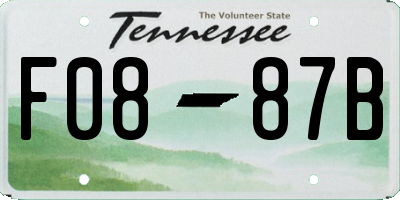 TN license plate F0887B
