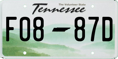 TN license plate F0887D